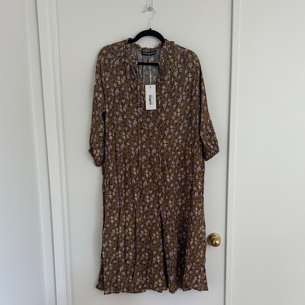 Chic Long Sleeve Floral Dress